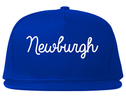 Newburgh New York NY Script Mens Snapback Hat Royal Blue