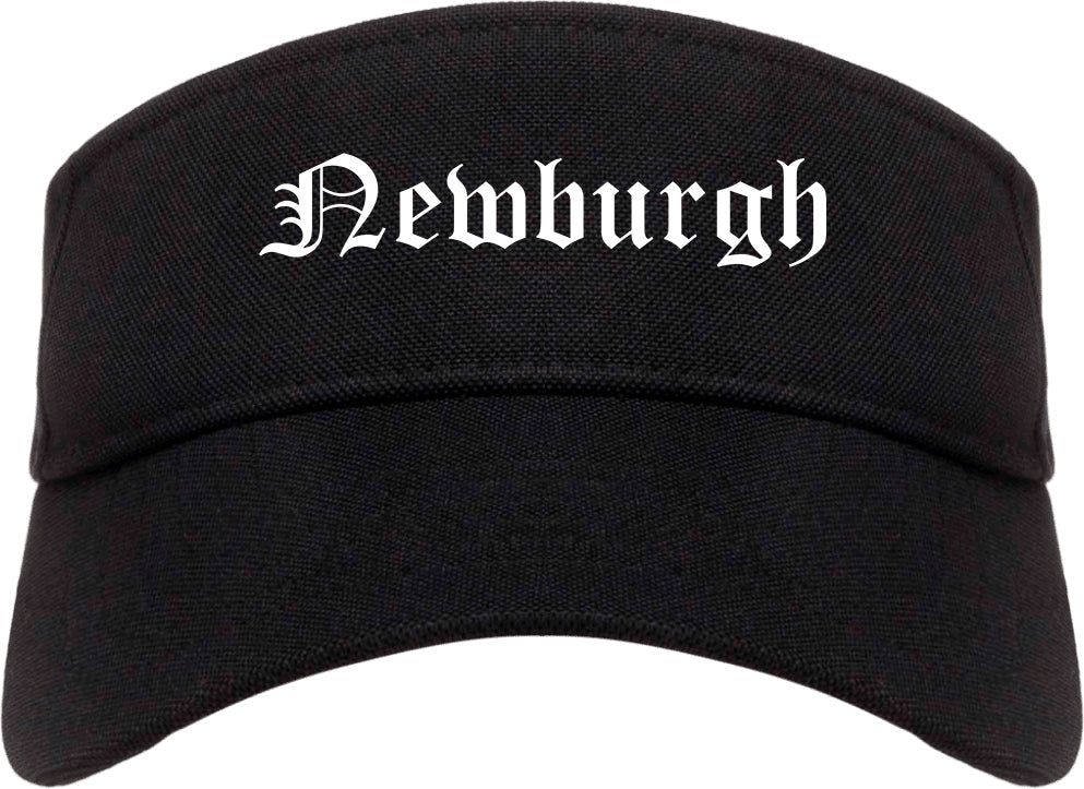 Newburgh New York NY Old English Mens Visor Cap Hat Black