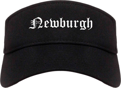 Newburgh New York NY Old English Mens Visor Cap Hat Black
