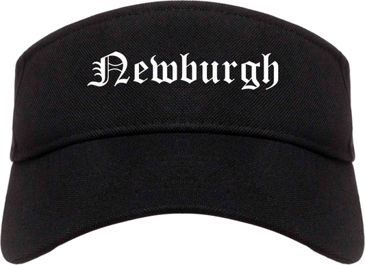 Newburgh New York NY Old English Mens Visor Cap Hat Black