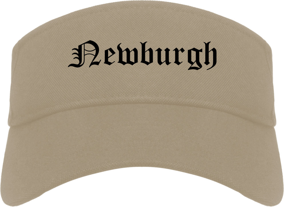 Newburgh New York NY Old English Mens Visor Cap Hat Khaki