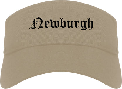 Newburgh New York NY Old English Mens Visor Cap Hat Khaki