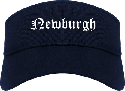 Newburgh New York NY Old English Mens Visor Cap Hat Navy Blue