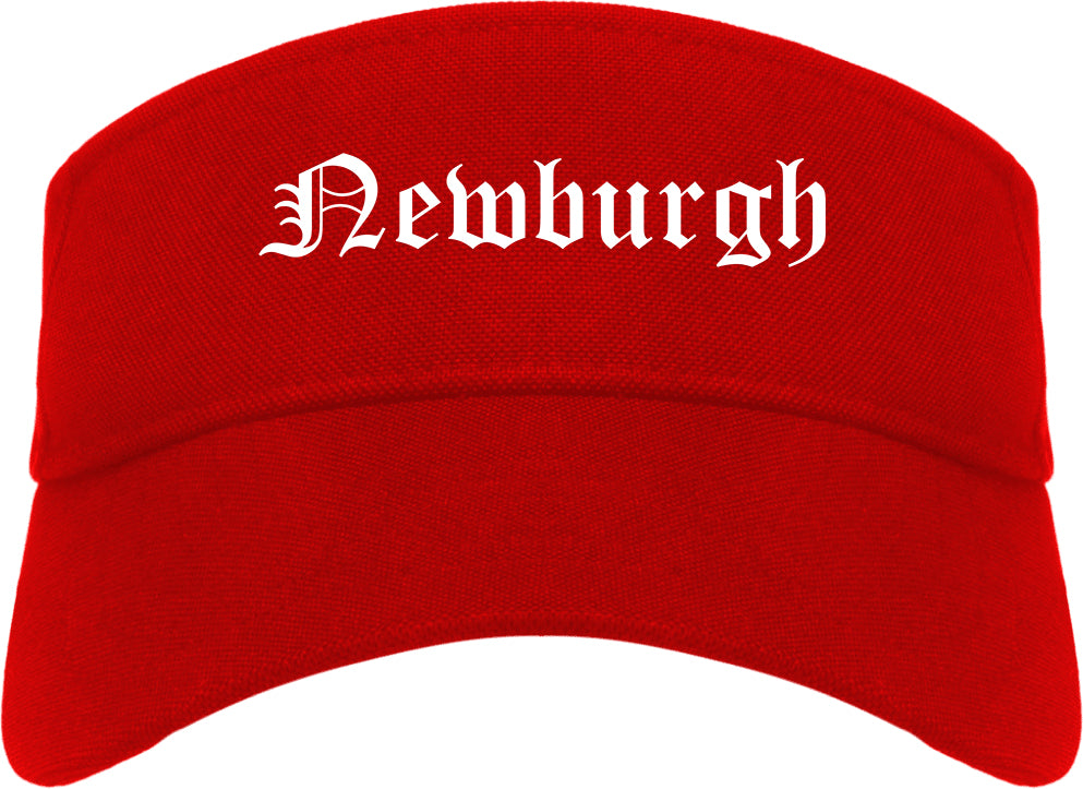 Newburgh New York NY Old English Mens Visor Cap Hat Red