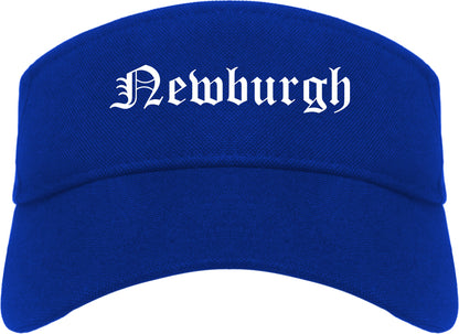Newburgh New York NY Old English Mens Visor Cap Hat Royal Blue