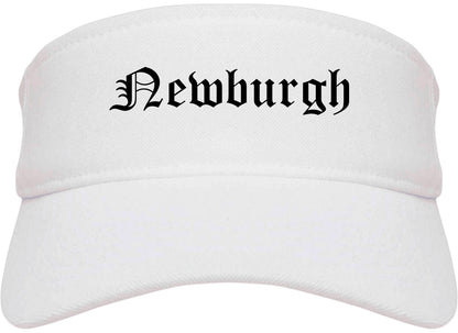 Newburgh New York NY Old English Mens Visor Cap Hat White