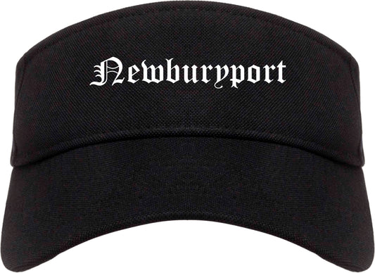 Newburyport Massachusetts MA Old English Mens Visor Cap Hat Black