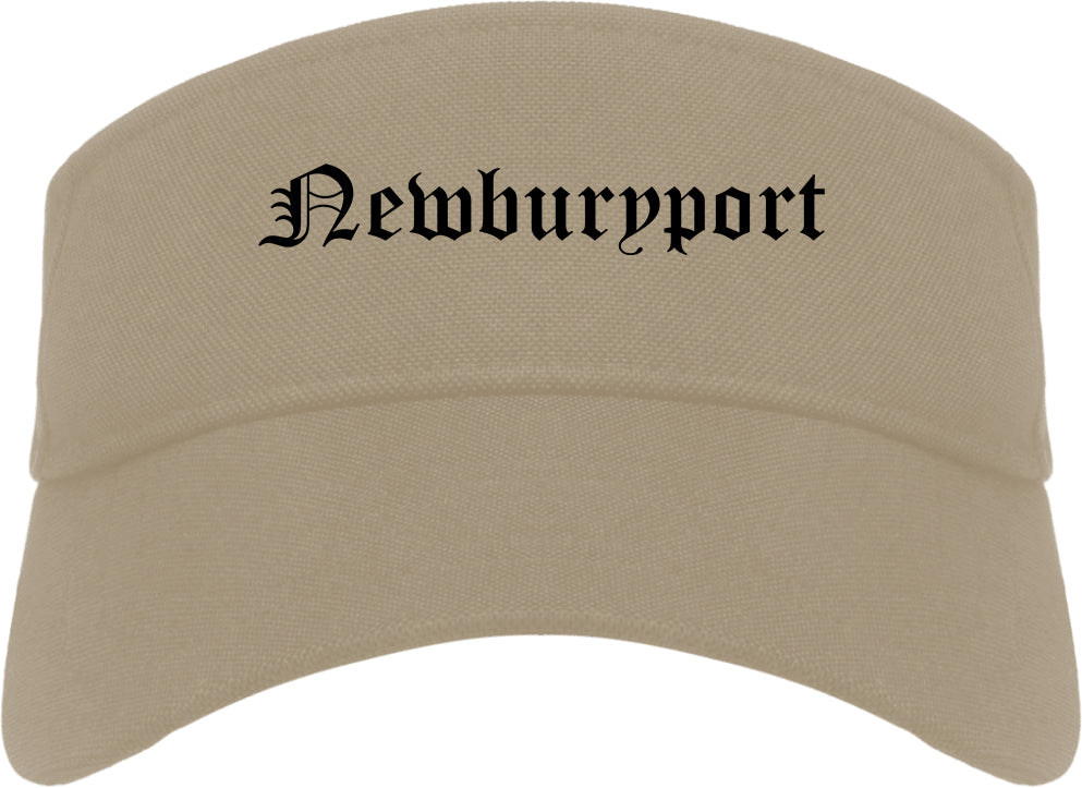 Newburyport Massachusetts MA Old English Mens Visor Cap Hat Khaki