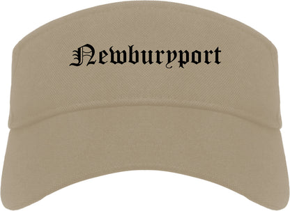 Newburyport Massachusetts MA Old English Mens Visor Cap Hat Khaki