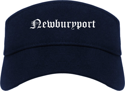 Newburyport Massachusetts MA Old English Mens Visor Cap Hat Navy Blue