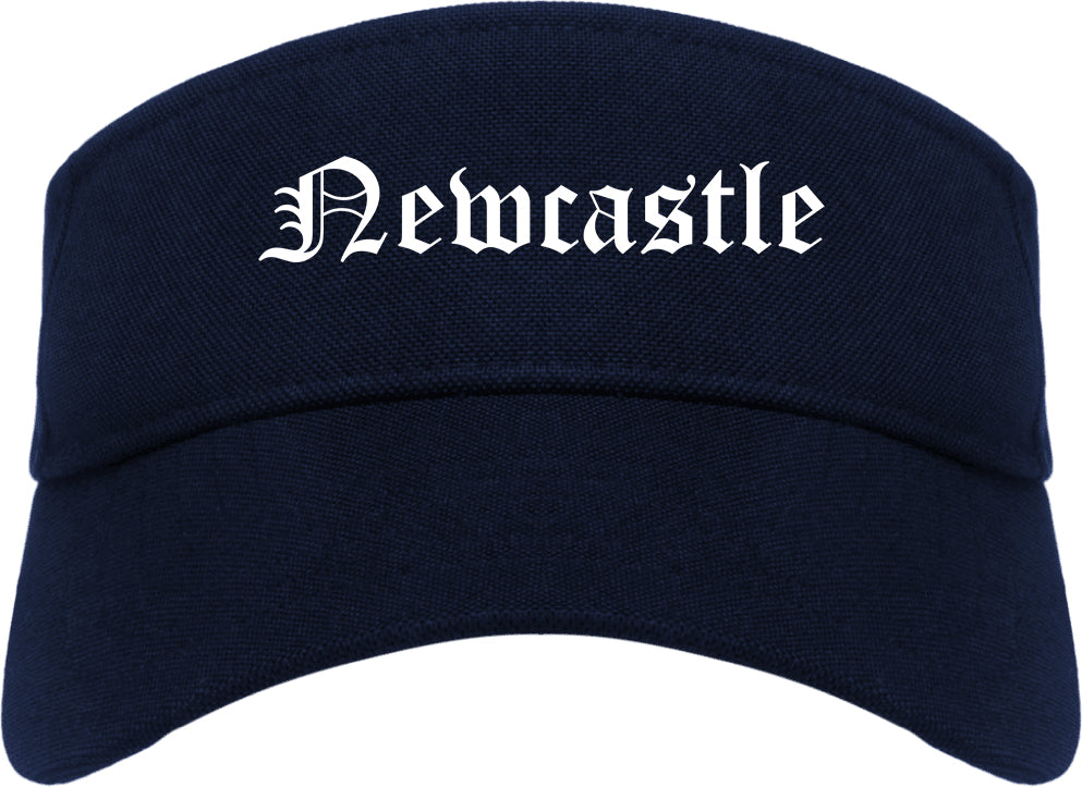 Newcastle Oklahoma OK Old English Mens Visor Cap Hat Navy Blue