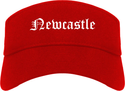 Newcastle Oklahoma OK Old English Mens Visor Cap Hat Red