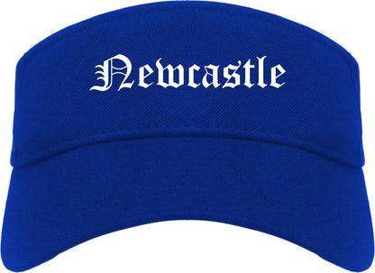 Newcastle Oklahoma OK Old English Mens Visor Cap Hat Royal Blue