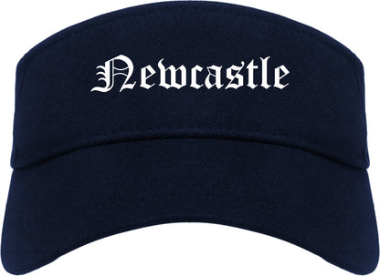 Newcastle Washington WA Old English Mens Visor Cap Hat Navy Blue
