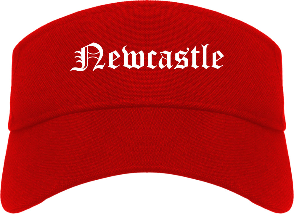 Newcastle Washington WA Old English Mens Visor Cap Hat Red