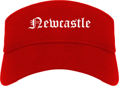 Newcastle Washington WA Old English Mens Visor Cap Hat Red