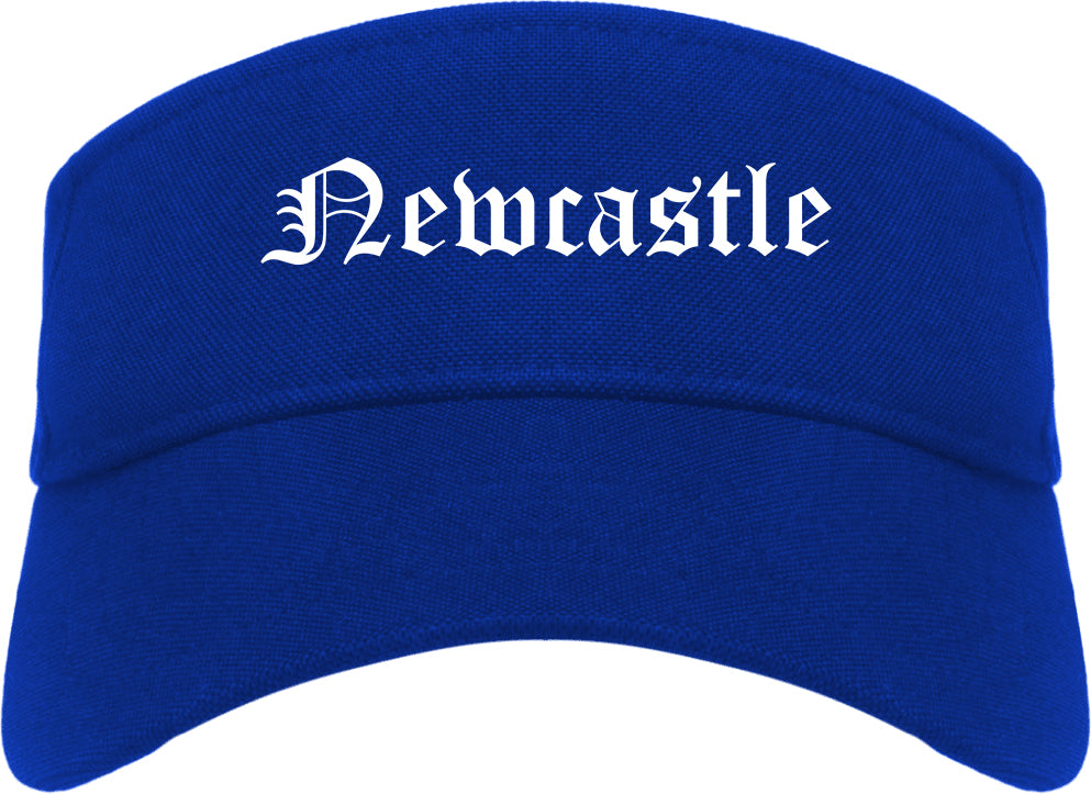 Newcastle Washington WA Old English Mens Visor Cap Hat Royal Blue