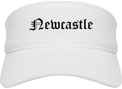 Newcastle Washington WA Old English Mens Visor Cap Hat White