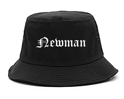 Newman California CA Old English Mens Bucket Hat Black