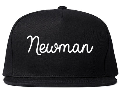 Newman California CA Script Mens Snapback Hat Black