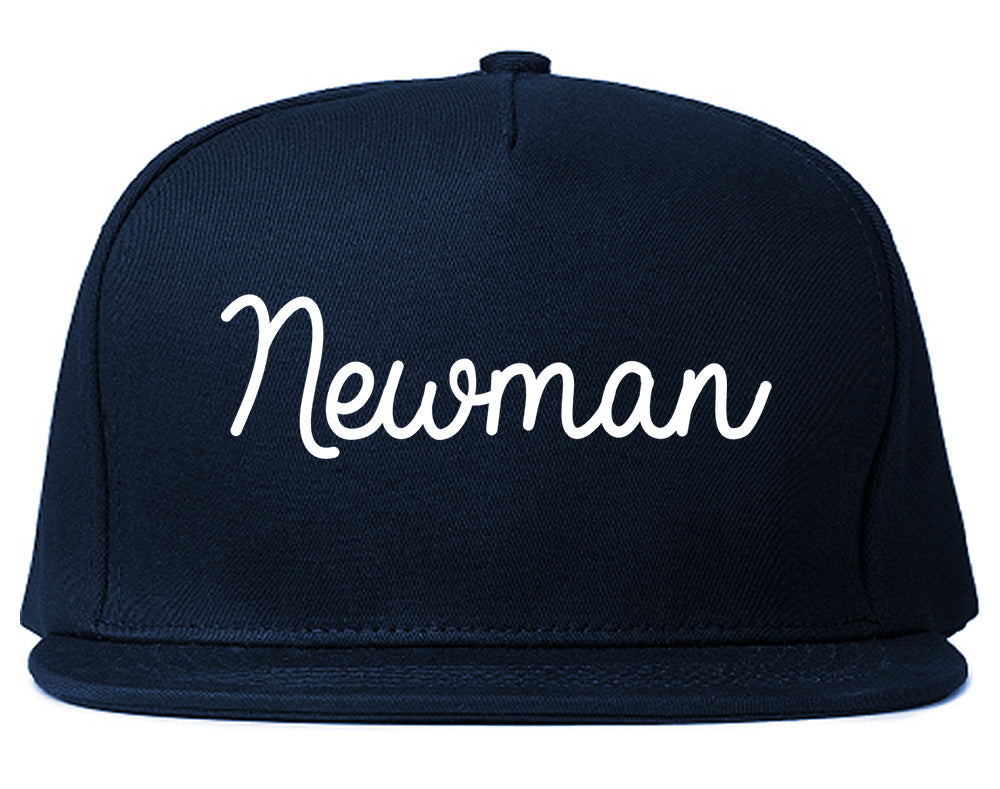 Newman California CA Script Mens Snapback Hat Navy Blue