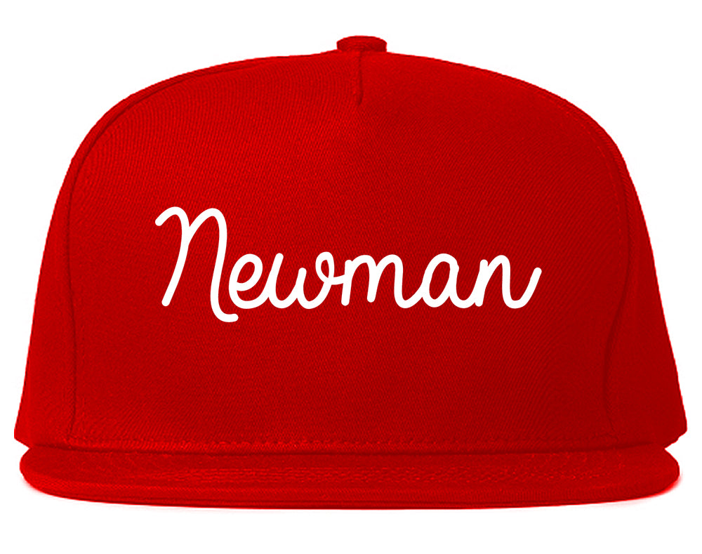 Newman California CA Script Mens Snapback Hat Red
