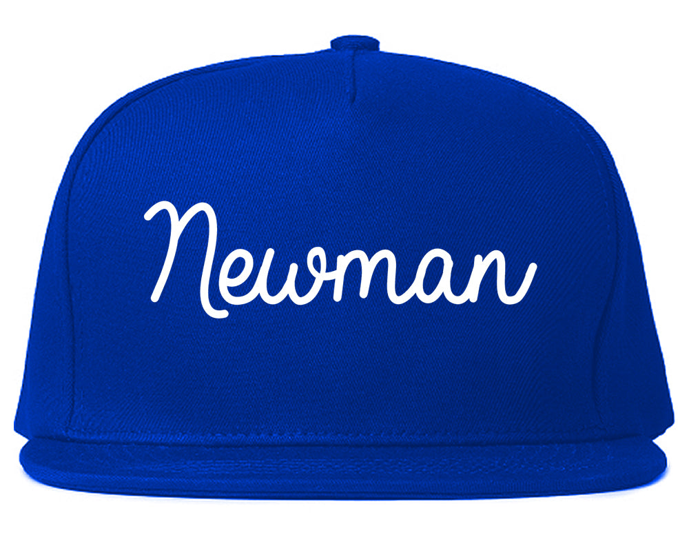 Newman California CA Script Mens Snapback Hat Royal Blue