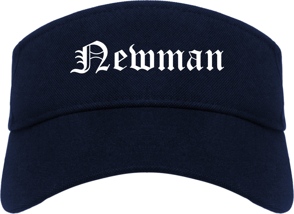 Newman California CA Old English Mens Visor Cap Hat Navy Blue