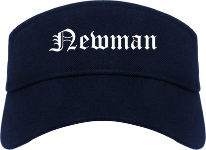 Newman California CA Old English Mens Visor Cap Hat Navy Blue