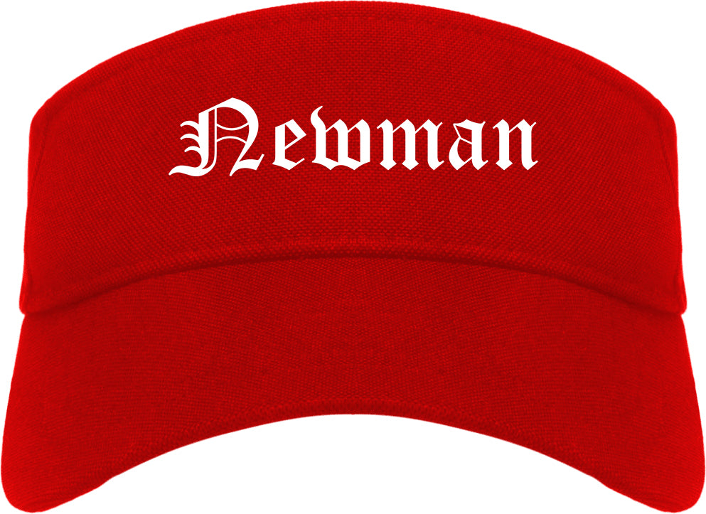 Newman California CA Old English Mens Visor Cap Hat Red