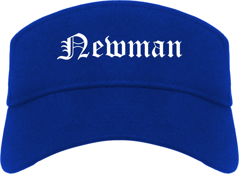 Newman California CA Old English Mens Visor Cap Hat Royal Blue