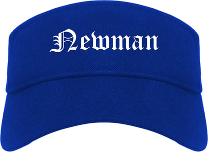 Newman California CA Old English Mens Visor Cap Hat Royal Blue