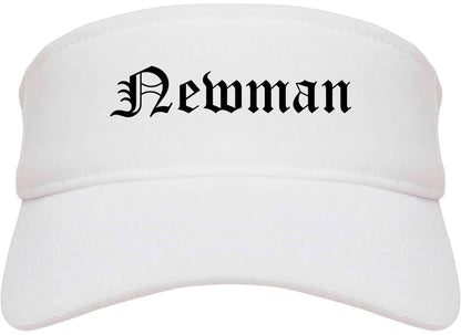 Newman California CA Old English Mens Visor Cap Hat White