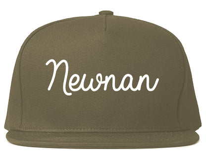 Newnan Georgia GA Script Mens Snapback Hat Grey