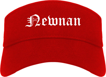 Newnan Georgia GA Old English Mens Visor Cap Hat Red