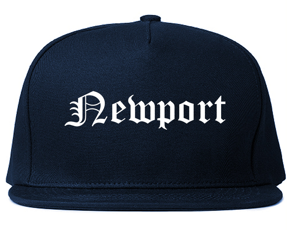 Newport Arkansas AR Old English Mens Snapback Hat Navy Blue