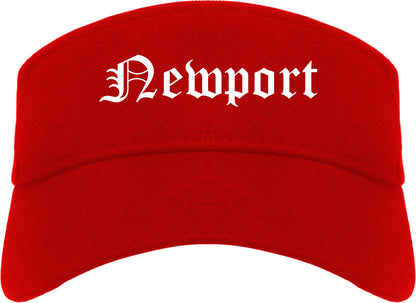 Newport Arkansas AR Old English Mens Visor Cap Hat Red