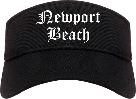 Newport Beach California CA Old English Mens Visor Cap Hat Black