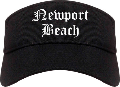 Newport Beach California CA Old English Mens Visor Cap Hat Black