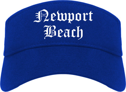 Newport Beach California CA Old English Mens Visor Cap Hat Royal Blue