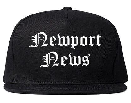 Newport News Virginia VA Old English Mens Snapback Hat Black