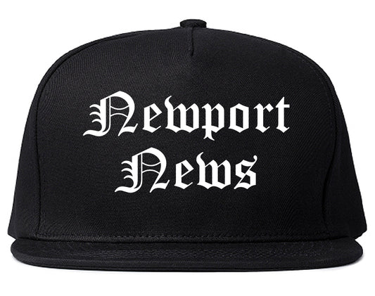 Newport News Virginia VA Old English Mens Snapback Hat Black