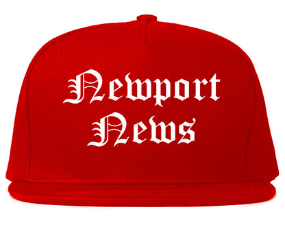 Newport News Virginia VA Old English Mens Snapback Hat Red