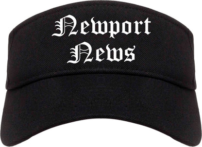Newport News Virginia VA Old English Mens Visor Cap Hat Black