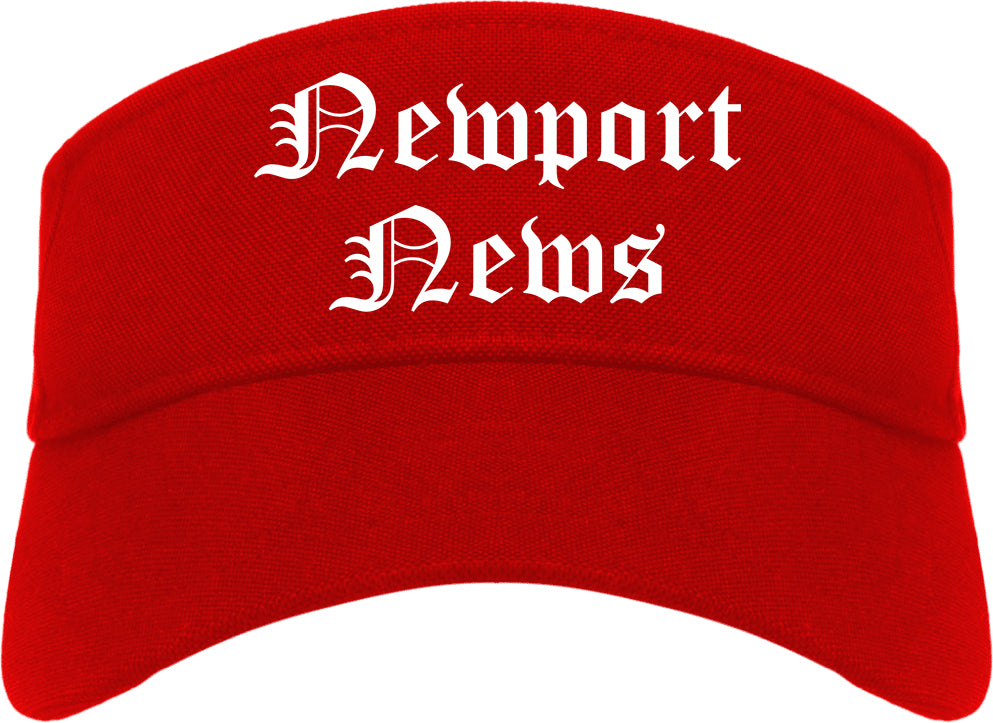 Newport News Virginia VA Old English Mens Visor Cap Hat Red