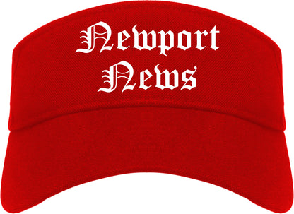 Newport News Virginia VA Old English Mens Visor Cap Hat Red