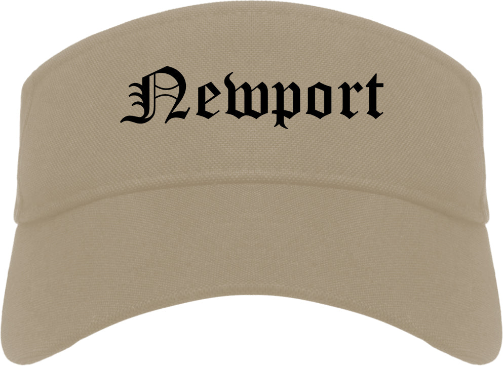 Newport North Carolina NC Old English Mens Visor Cap Hat Khaki