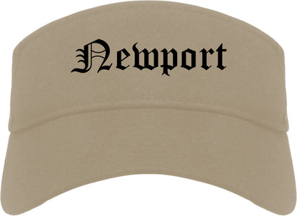Newport North Carolina NC Old English Mens Visor Cap Hat Khaki