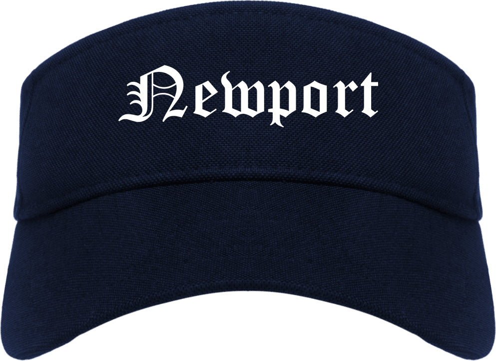 Newport North Carolina NC Old English Mens Visor Cap Hat Navy Blue