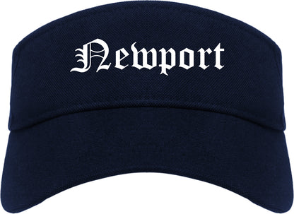 Newport North Carolina NC Old English Mens Visor Cap Hat Navy Blue